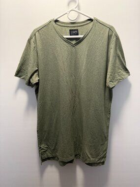 CUTS Clothing Split-Hem V-Neck T-Shirt Sage Green Men's Size L